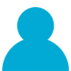 Blue icon of person